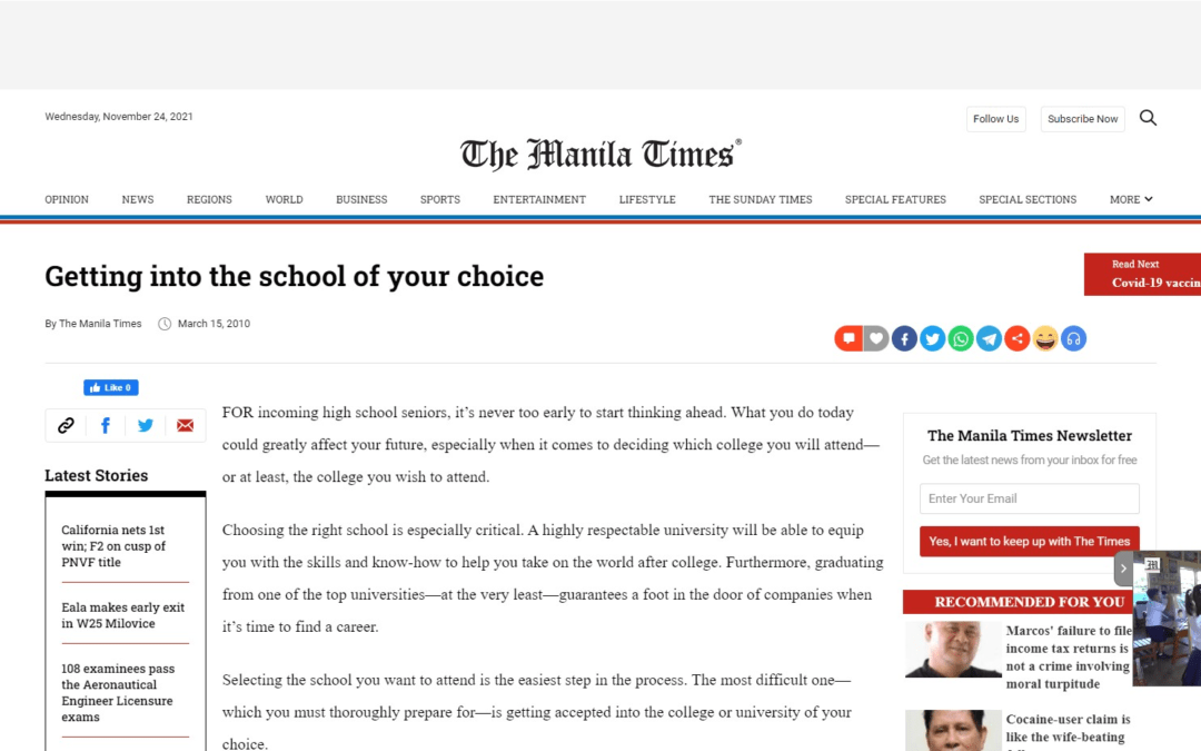 Getting into the school of your choice