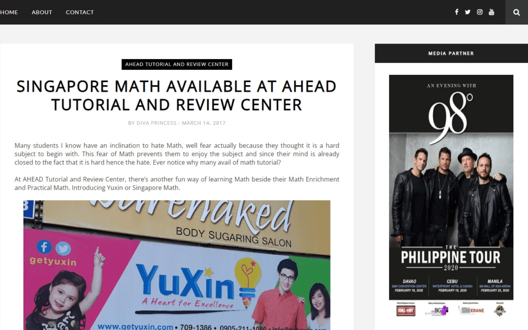 SINGAPORE MATH AVAILABLE AT AHEAD TUTORIAL AND REVIEW CENTER