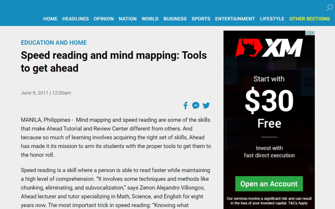 Speed reading and mind mapping: Tools to get ahead